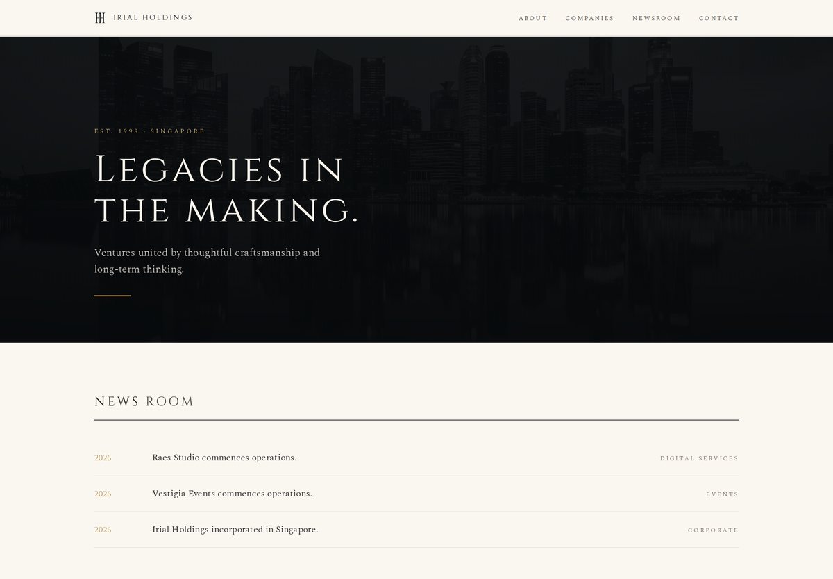 The Irial Holdings home page